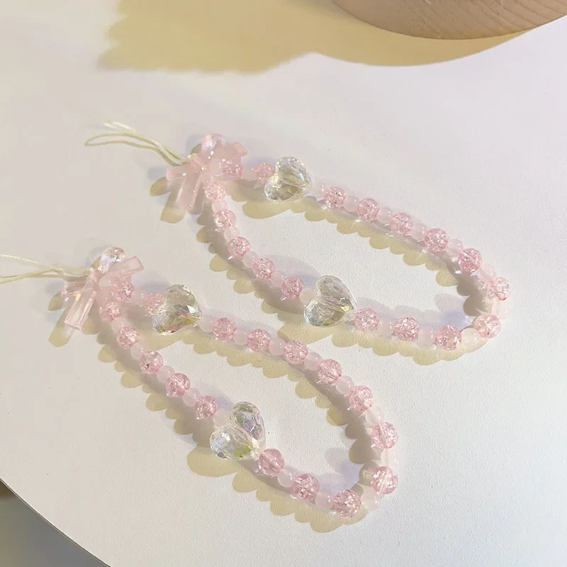 Cadena para móvil con cuentas corazón niña – Cordón joya - imagen 4