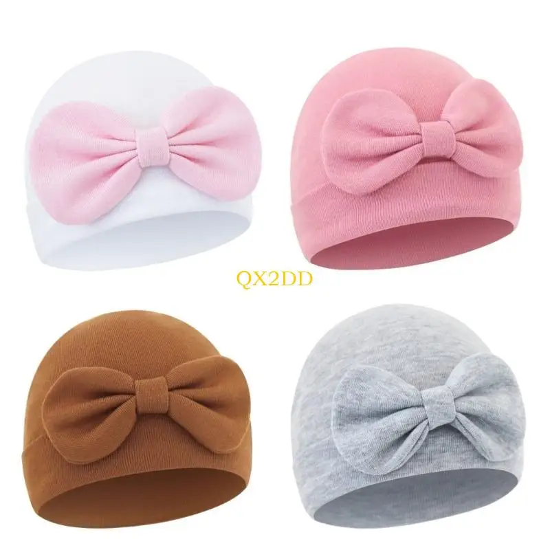 Gorro para bebé suave transpirable con lazo para recién nacidos - imagen 5