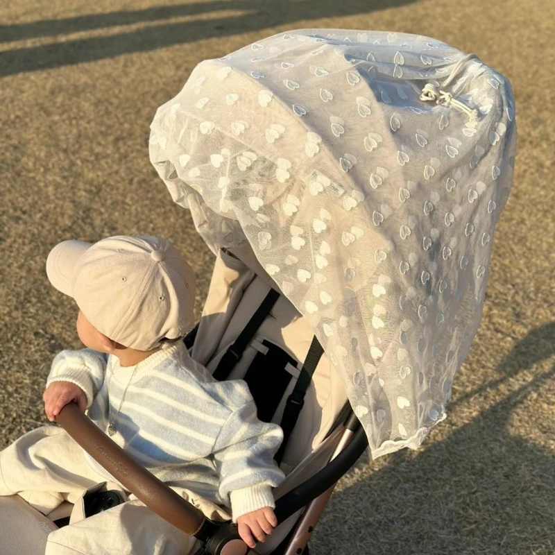 Mosquitera universal para cochecito de bebé con protección solar - imagen 5