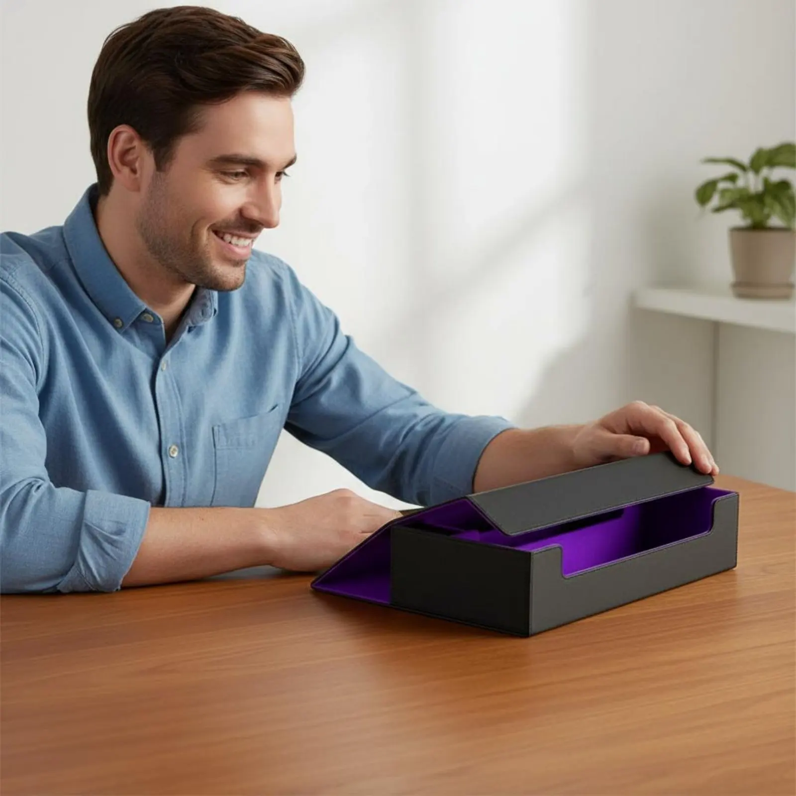 Caja portátil para cartas coleccionables con bandeja de dados - imagen 3