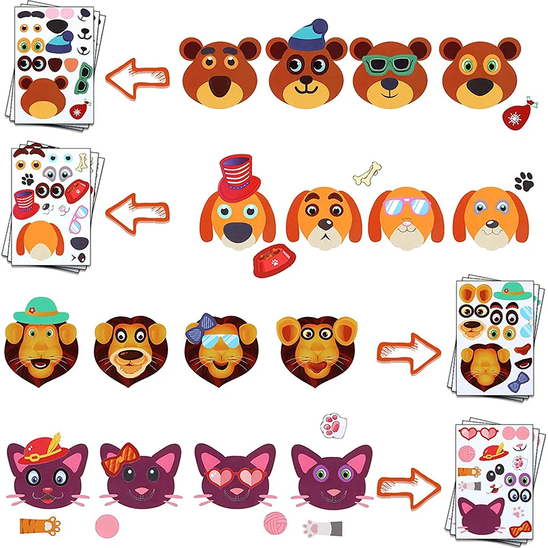 Pegatinas de cara para niños – animales y maquillaje – juego educativo - imagen 4
