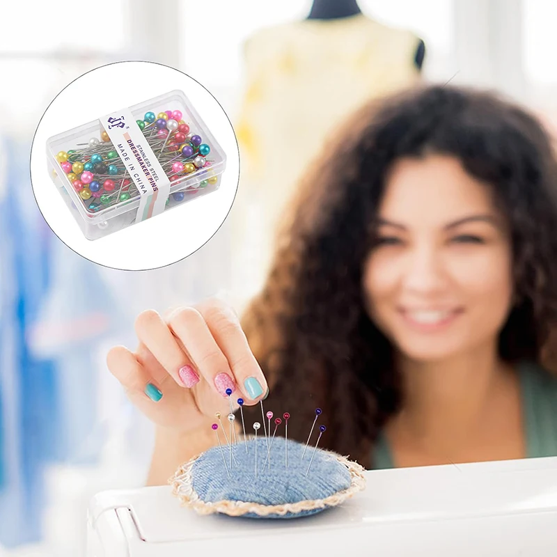 Alfileres de costura con agujas redondas de perla para manualidades - imagen 3