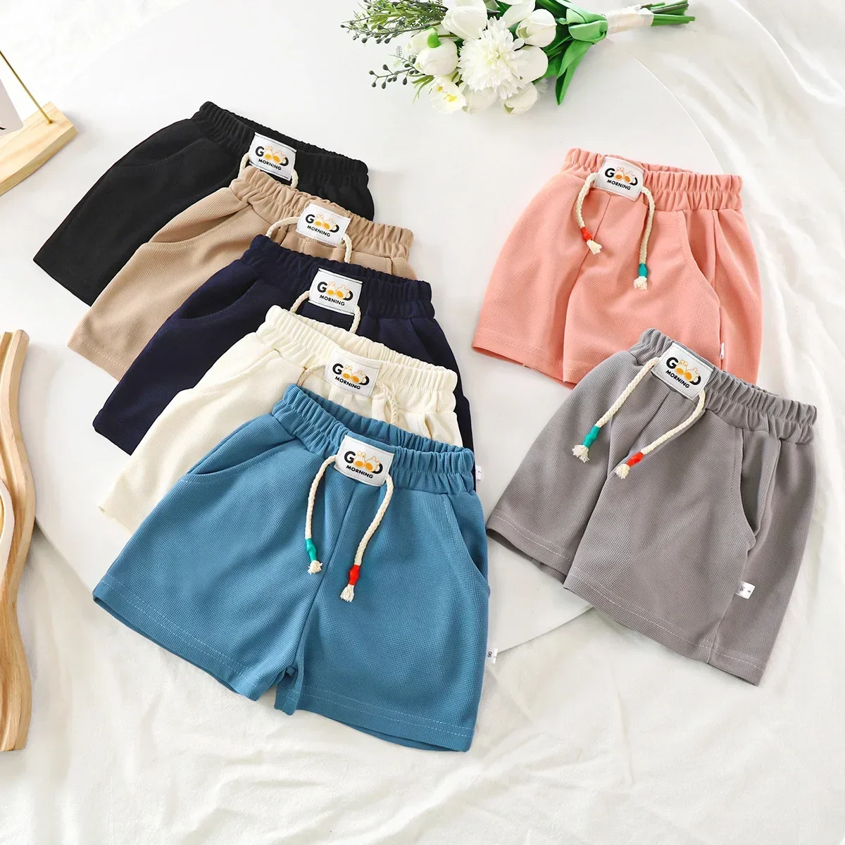 Pantalones cortos verano caramelo para niños – Cintura elástica - imagen 3