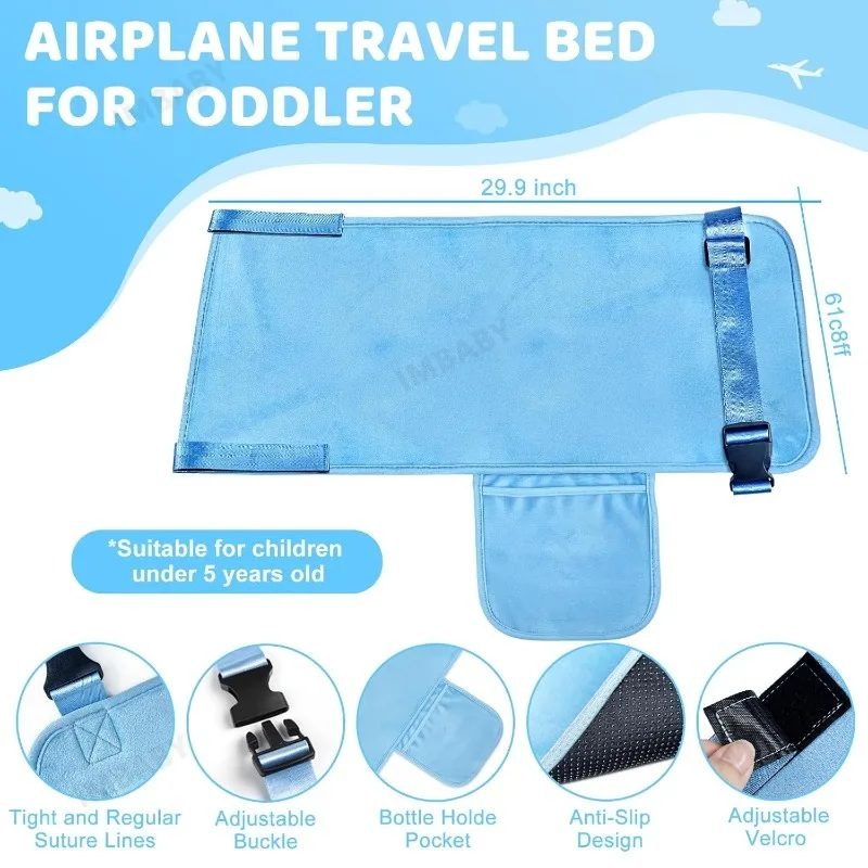 Hamaca de viaje IMBABY para niños – Cama avión extensible - imagen 3