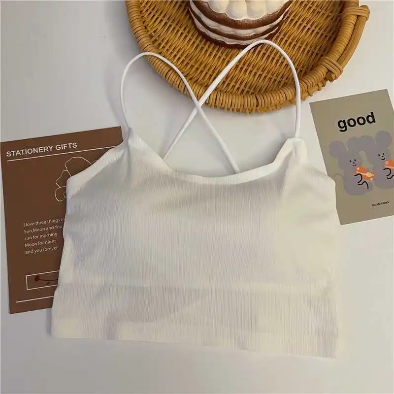 Top elástico de seda fría con tirantes cruzados para niña - imagen 5