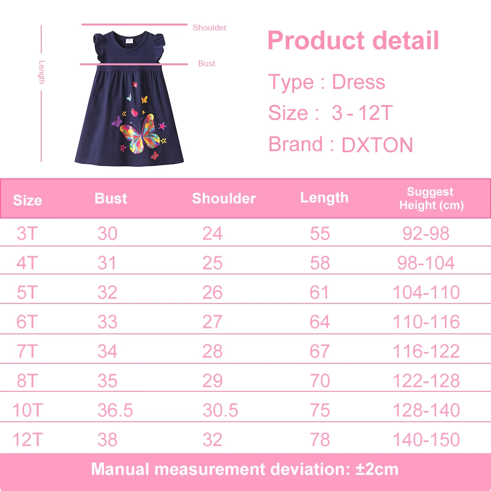 Vestido infantil sin mangas con estampado de mariposas