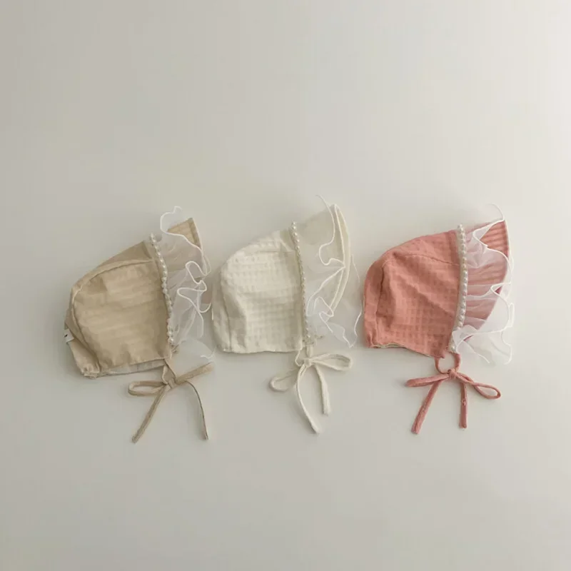 Gorro de princesa encaje perlas estilo antiguo para bebé niña 0-2 años - imagen 3