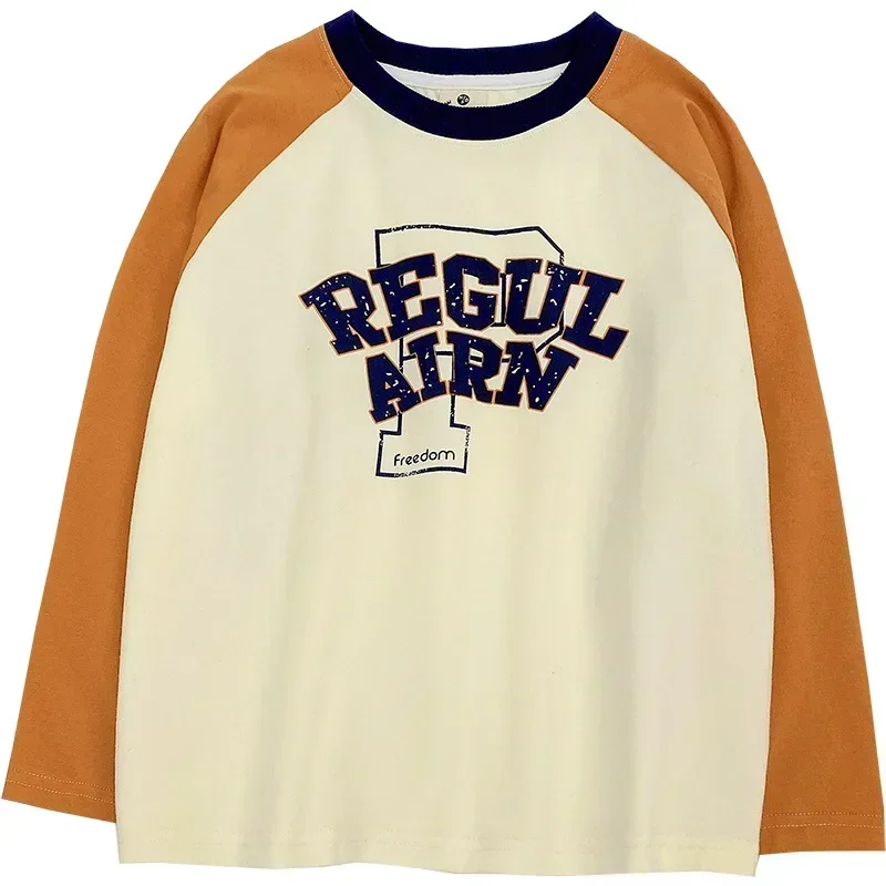 Camiseta básica de algodón manga larga para niño