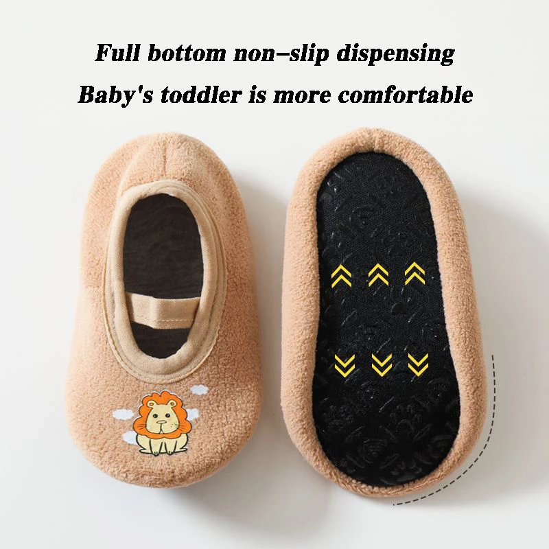 Zapatillas antideslizantes para bebé – Algodón suave con suela de dibujos - imagen 3