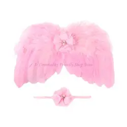 85AE Accesorios para sesión de fotos recién nacido con plumas