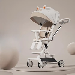 Cochecito de bebé plegable ligero con manillar ajustable y asiento