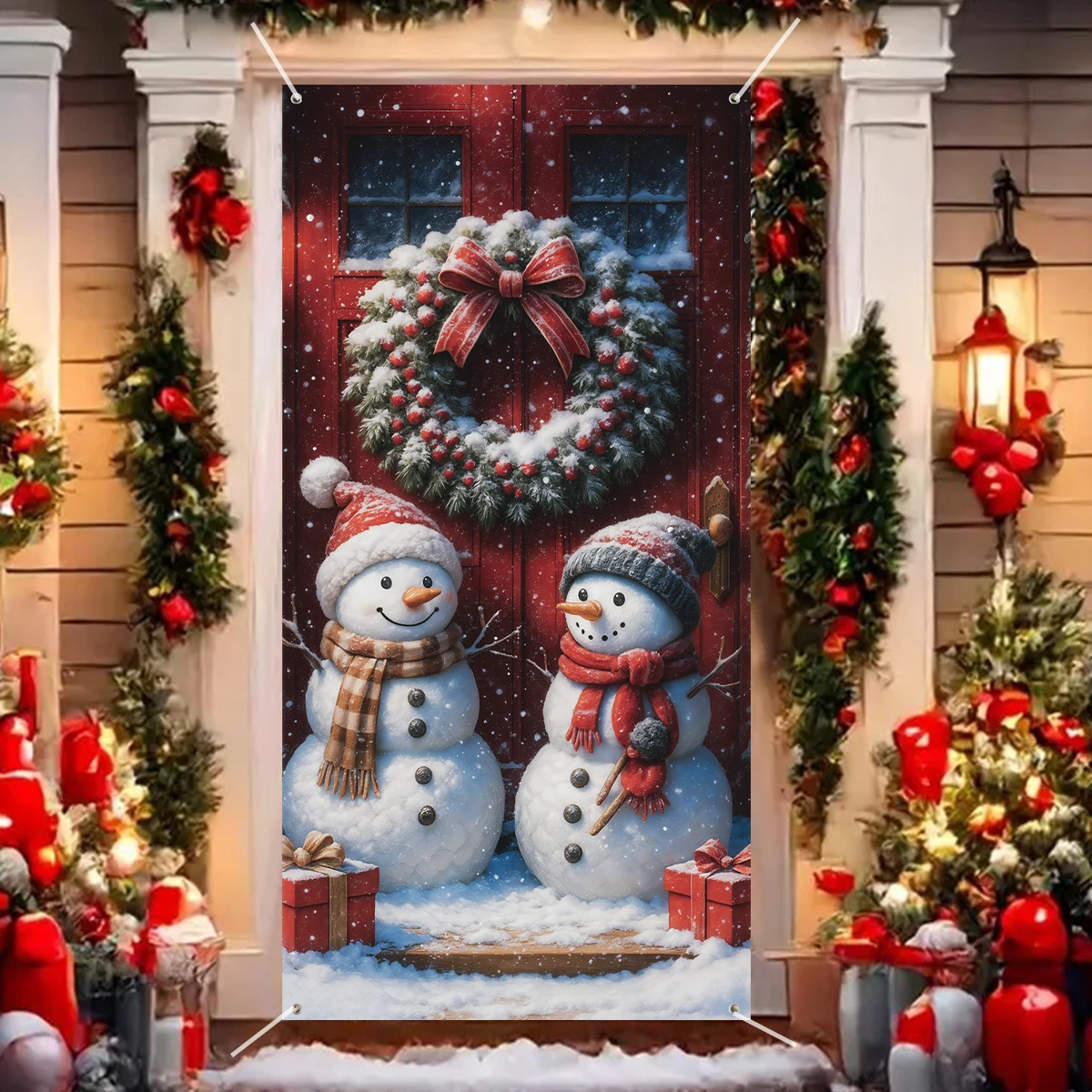 Banderín colgante de Navidad para chimenea, banderas festivas - imagen 3