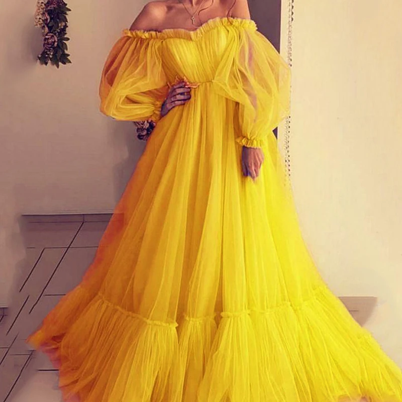 Vestido de maternidad largo tul para baby shower y sesiones fotos - imagen 5