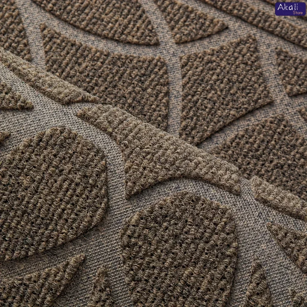 Alfombra de entrada impermeable con diseño floral mandala - imagen 2