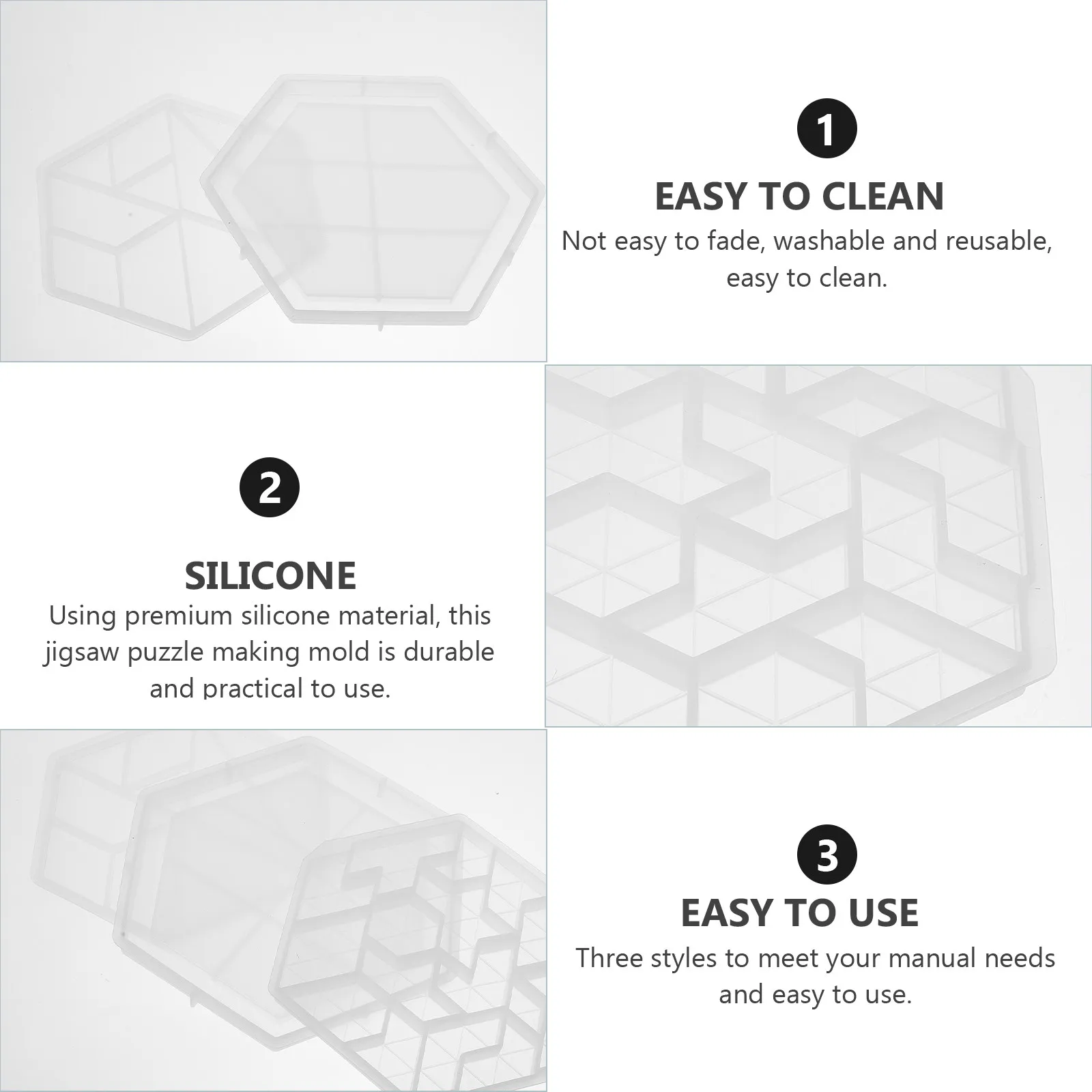Molde de silicona hexagonal antiadherente para manualidades - imagen 5
