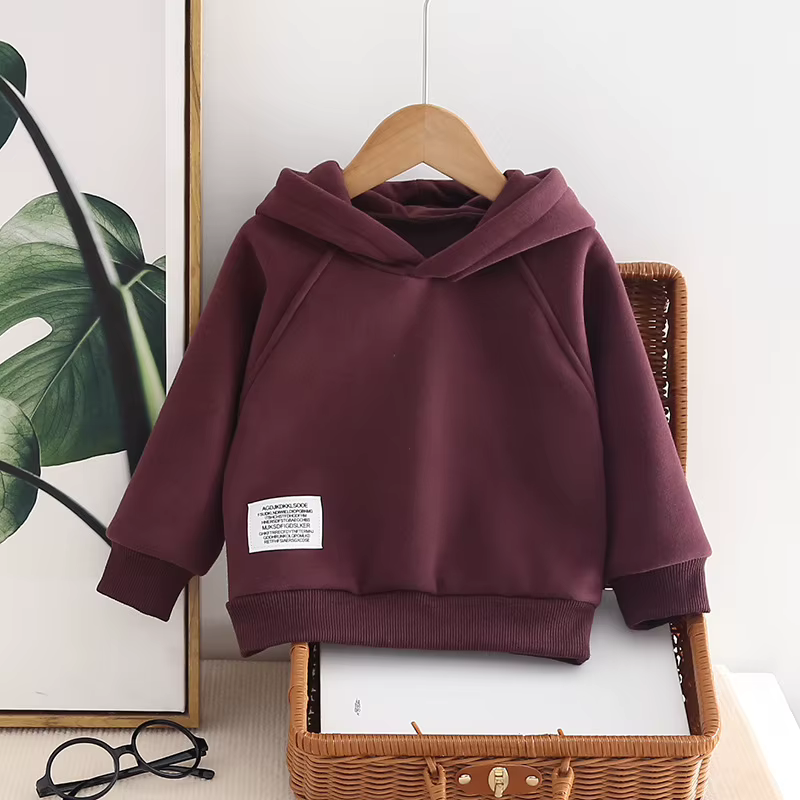 Sudadera con capucha acolchada de felpa para niños en otoño - imagen 4