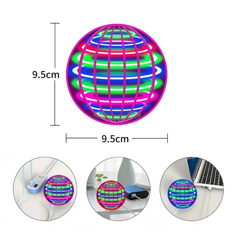 Bola voladora con luces LED para niños, boomerang de mano - imagen 4
