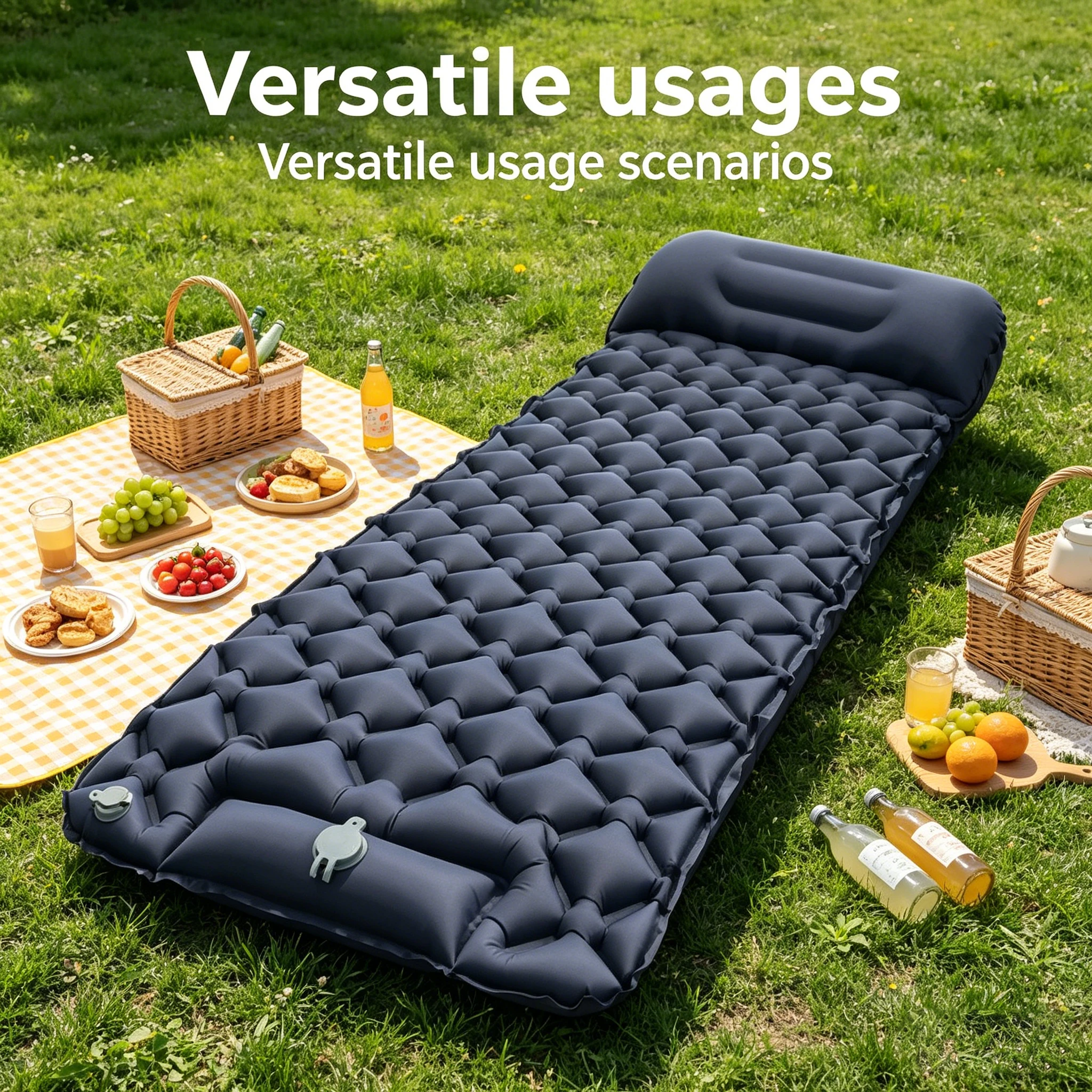 Colchón hinchable para acampada con almohada ergonómica - imagen 5