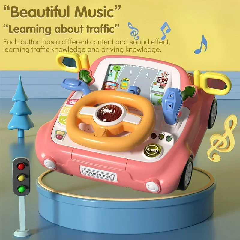 Volante infantil de simulación con música suave y asiento coche - imagen 2