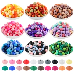 Cuentas lenteja de silicona para pulseras y collares infantiles