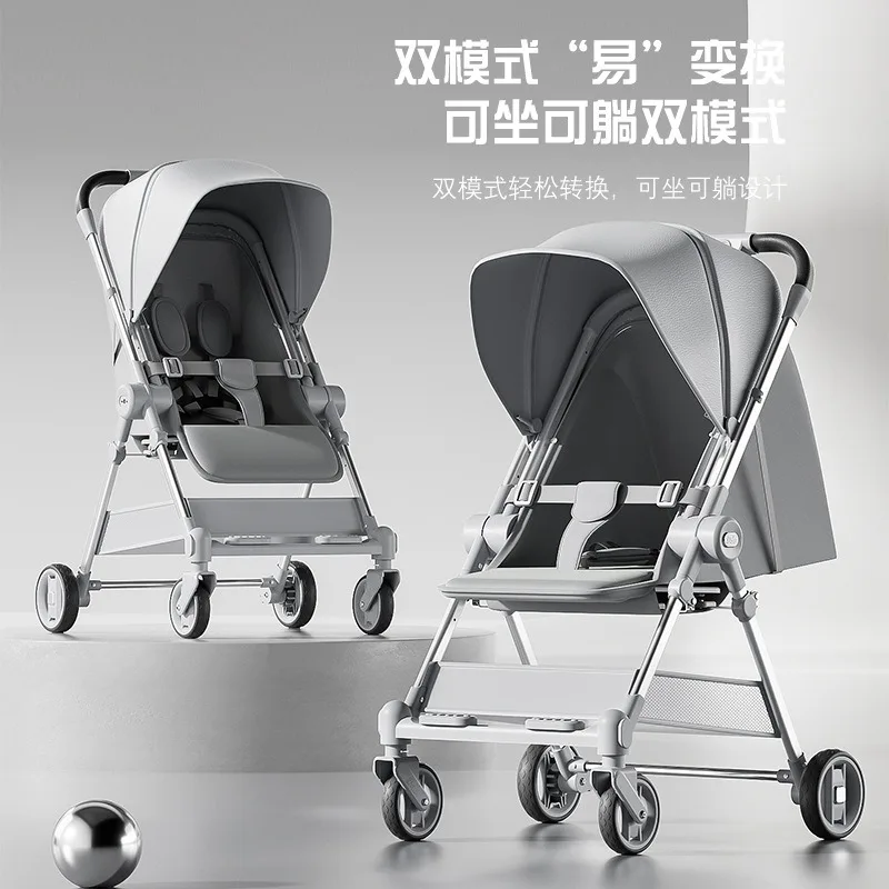 Carrito de bebé ligero en aluminio reversible, plegable y reclinable - imagen 3