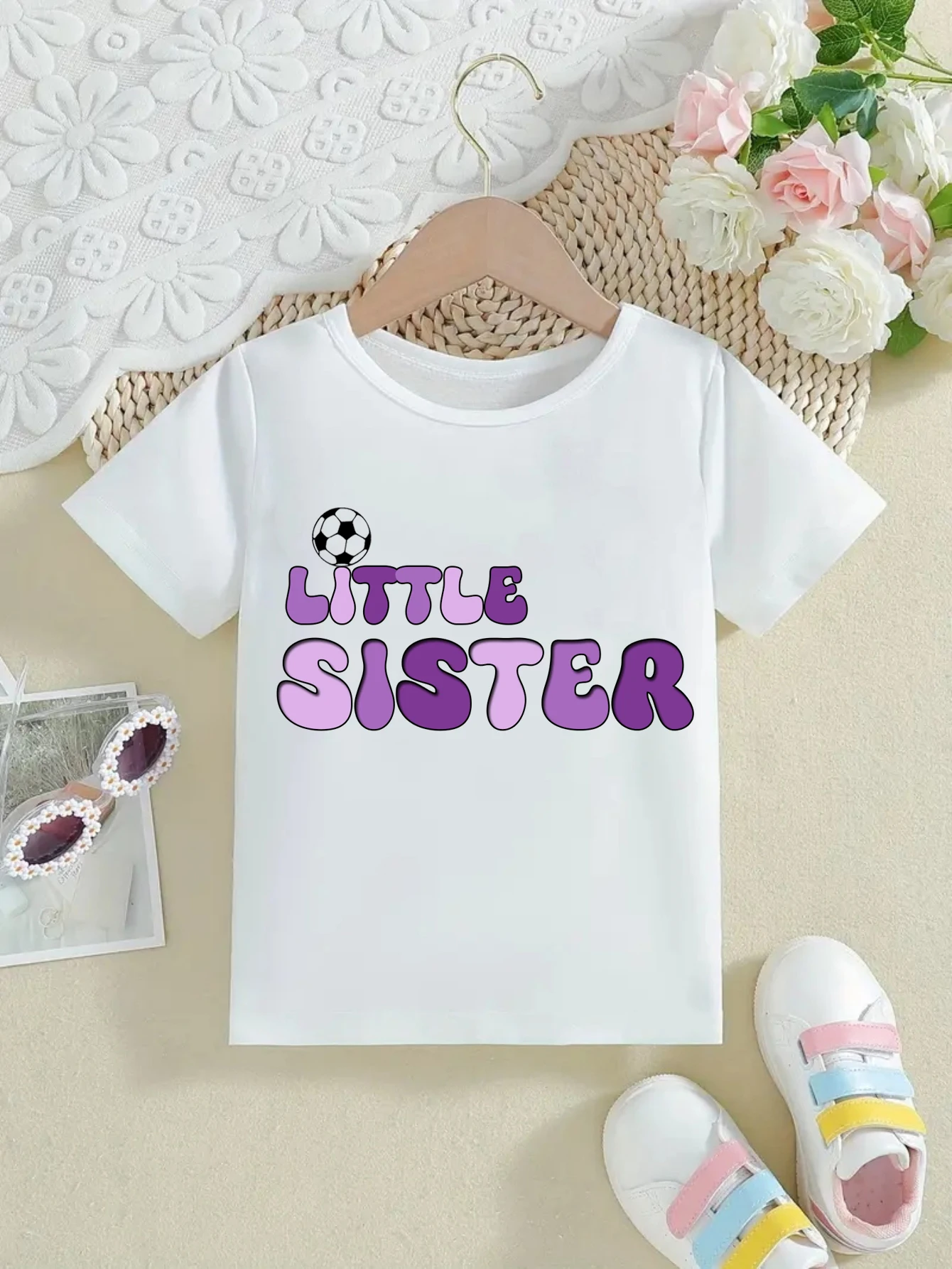 Camiseta de fútbol para hermanas, algodón verano, estampado familiar - imagen 4