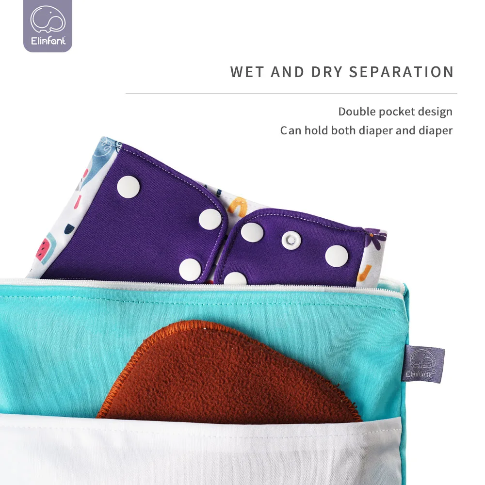 Elinfant bolsa de pañales impermeable con asa y cierre estanco para bebé - imagen 4