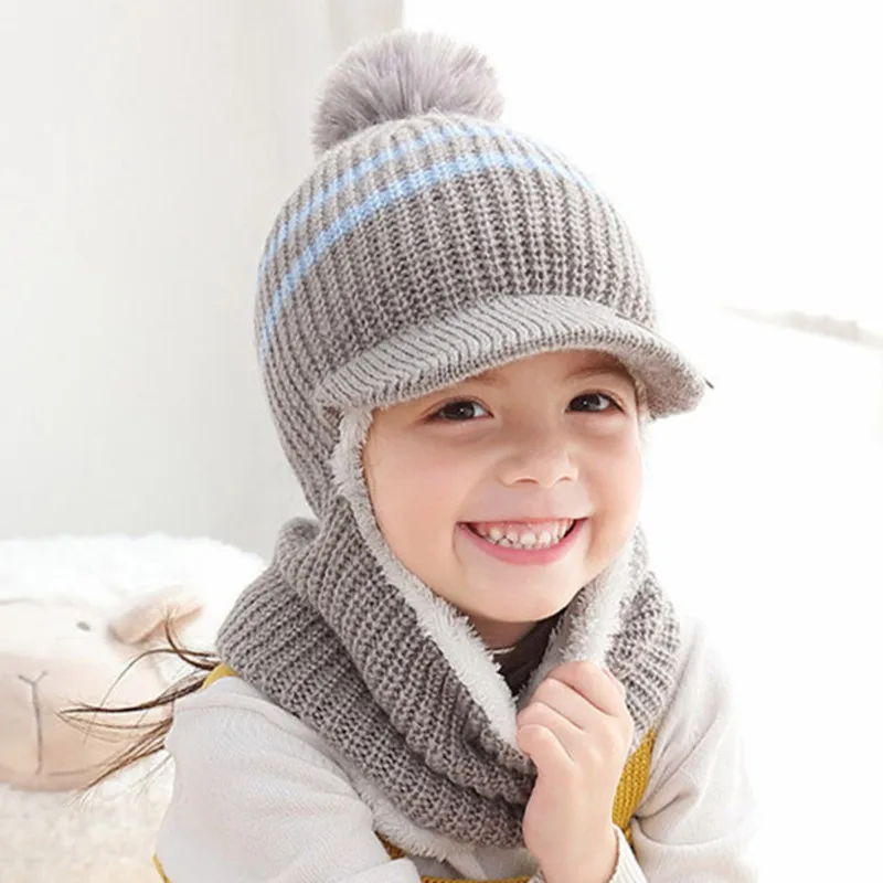 Gorro de invierno con forro polar para niños