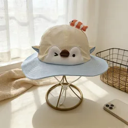 Sombrero de pescador infantil con dibujos y visera ancha de verano