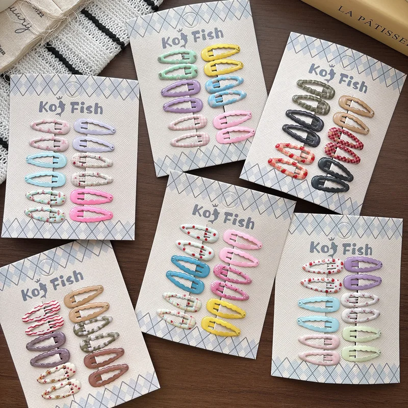 Pinzas laterales para el pelo con cuadros coloridos y ondas - imagen 4