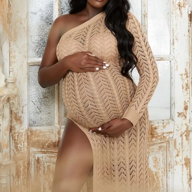 Vestido de maternidad largo para fotografía con espalda abierta - imagen 2