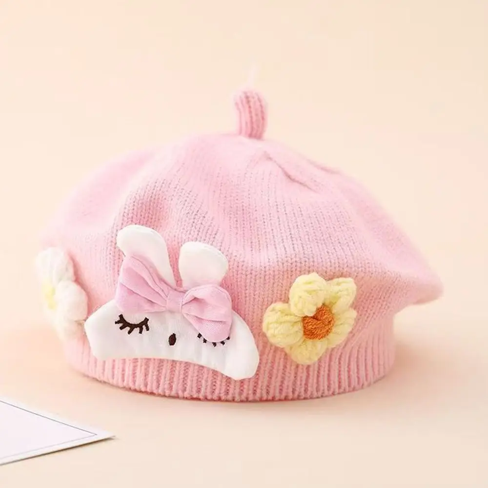 Gorro boina de flores cálido de invierno con orejeras para niña - imagen 5