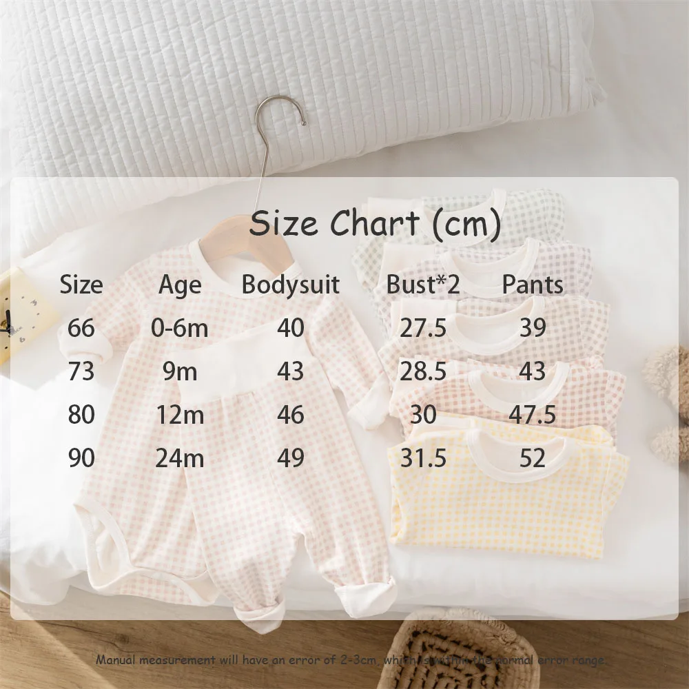 Conjunto de pijamas MILANCEL para bebé con mono a cuadros y pantalones