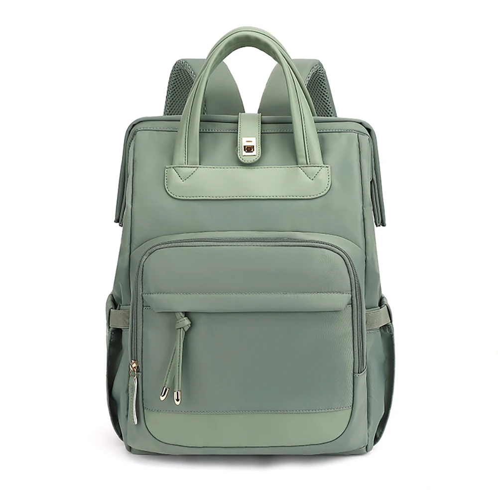 Bolsa de pañales verde salvia con mochila informal y muchos bolsillos - imagen 2