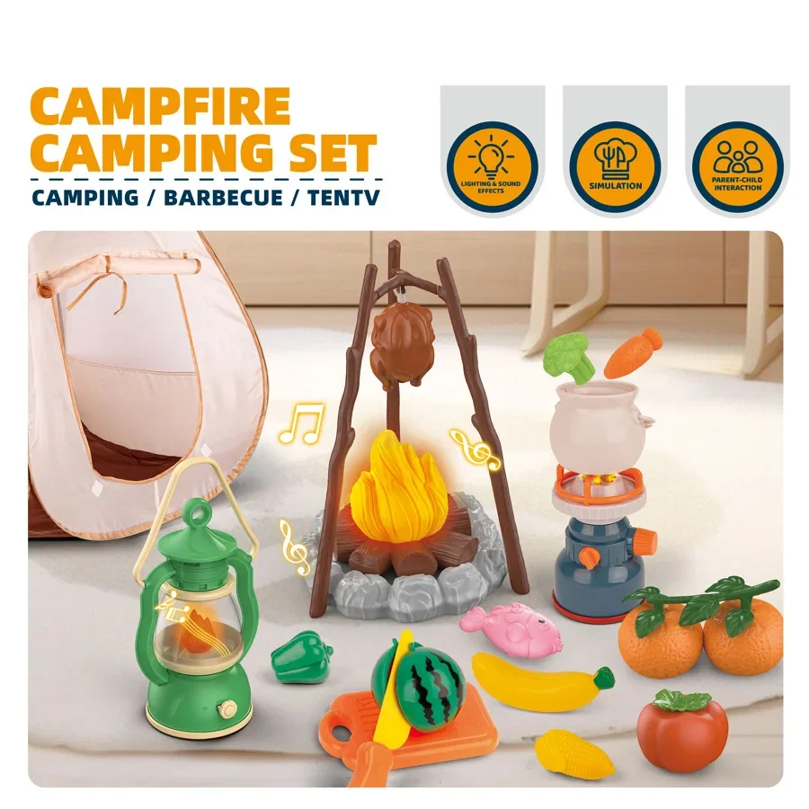 Tienda de campaña infantil con juego de alimentos en miniatura - imagen 4