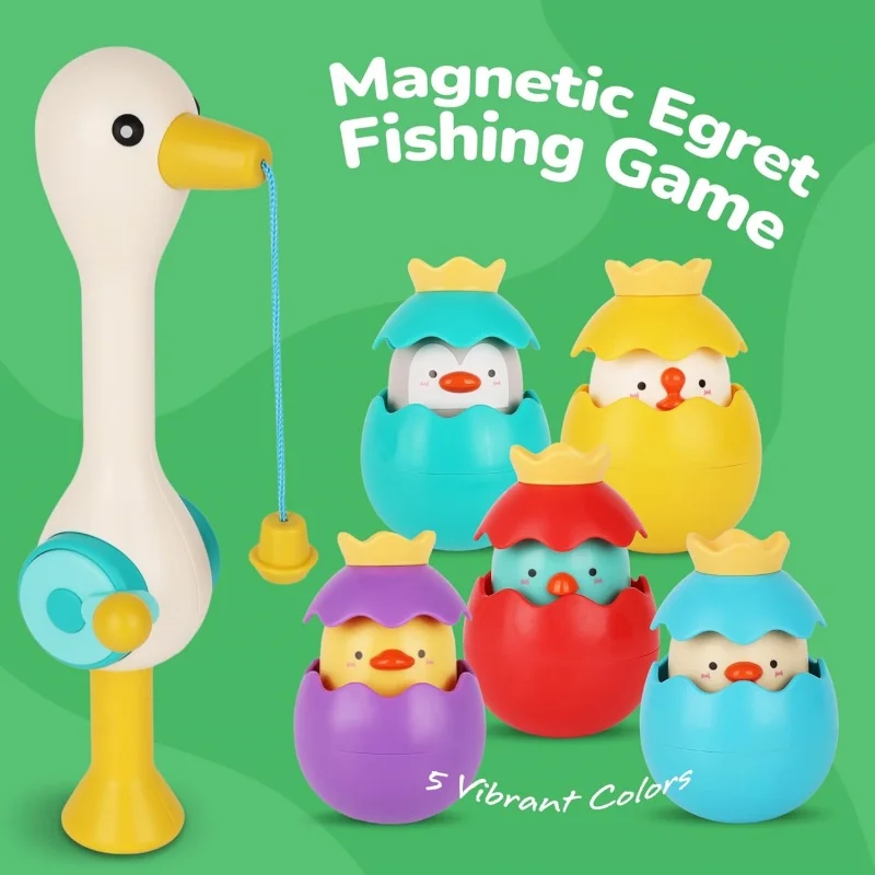 Juguete de pesca magnético para baño infantil con huevos flotantes - imagen 2