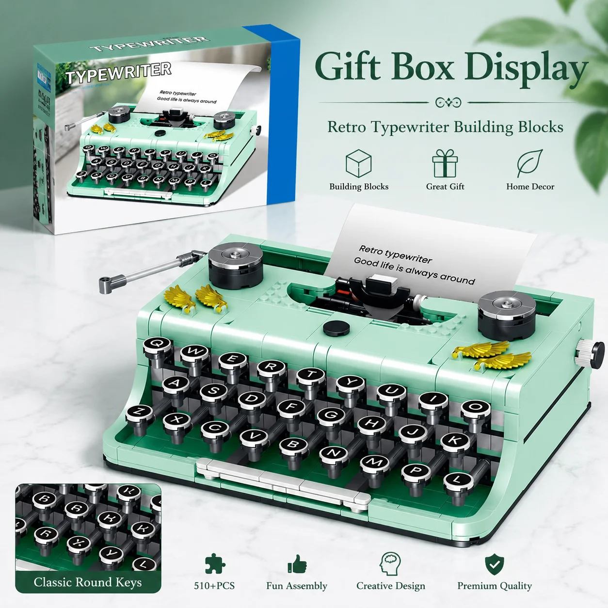 Máquina de escribir de bloques para niños - Juguete educativo DIY - imagen 4