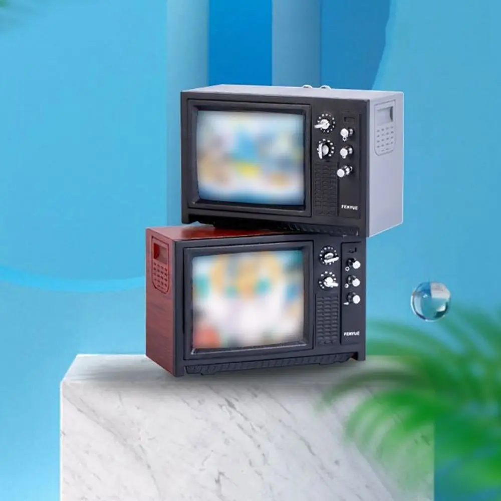 Televisión en miniatura retro para casa de muñecas y decoración BJD
