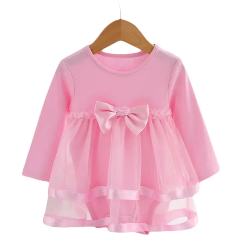 Vestido de algodón con lazo y estilo de princesa