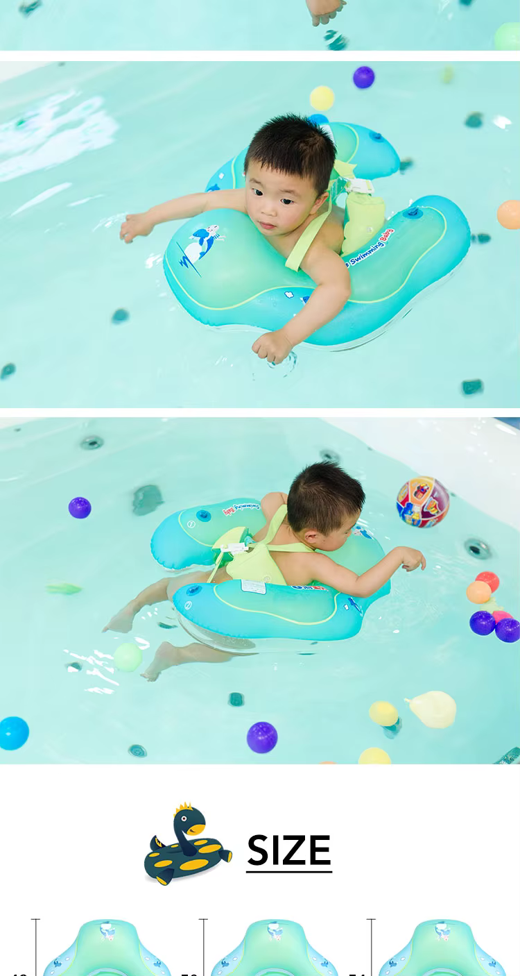 Detalle del diseño ergonómico y las cámaras de aire del flotador infantil