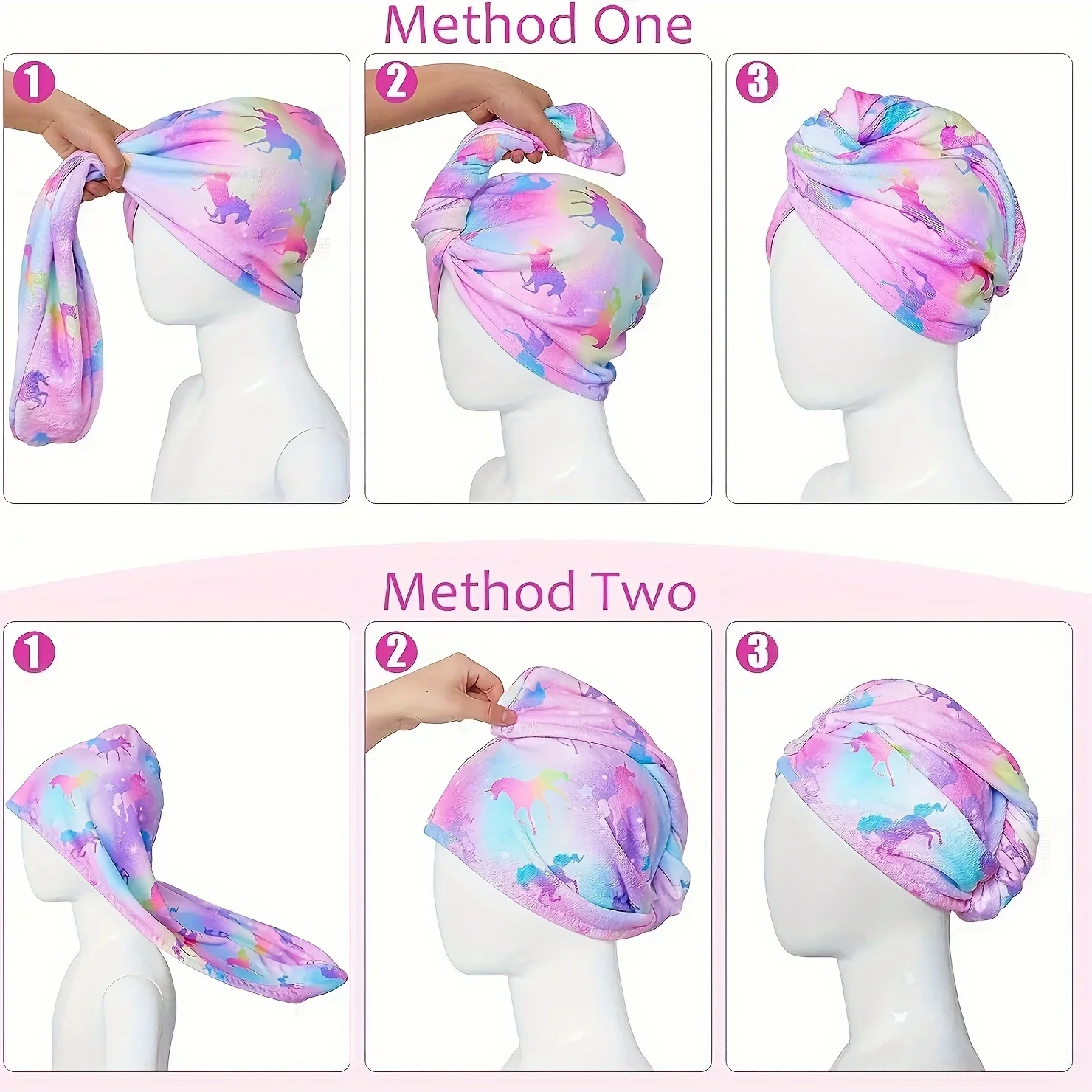Toalla de secado de microfibra para el pelo infantil – turbante - imagen 2