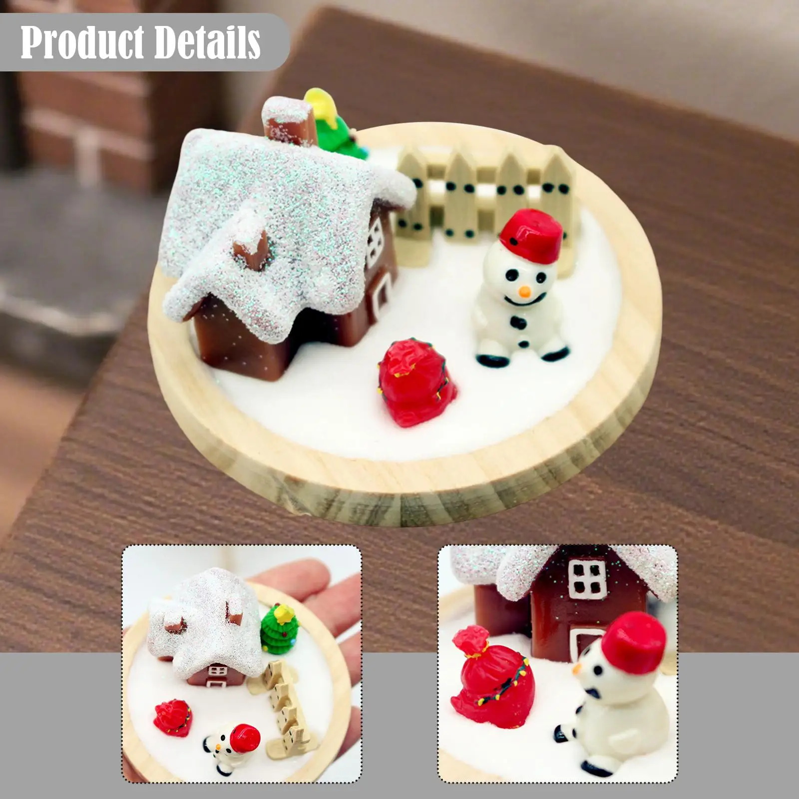 Casita de muñecas navideña 1:6 - Mini casa de nieve para decoración - imagen 2
