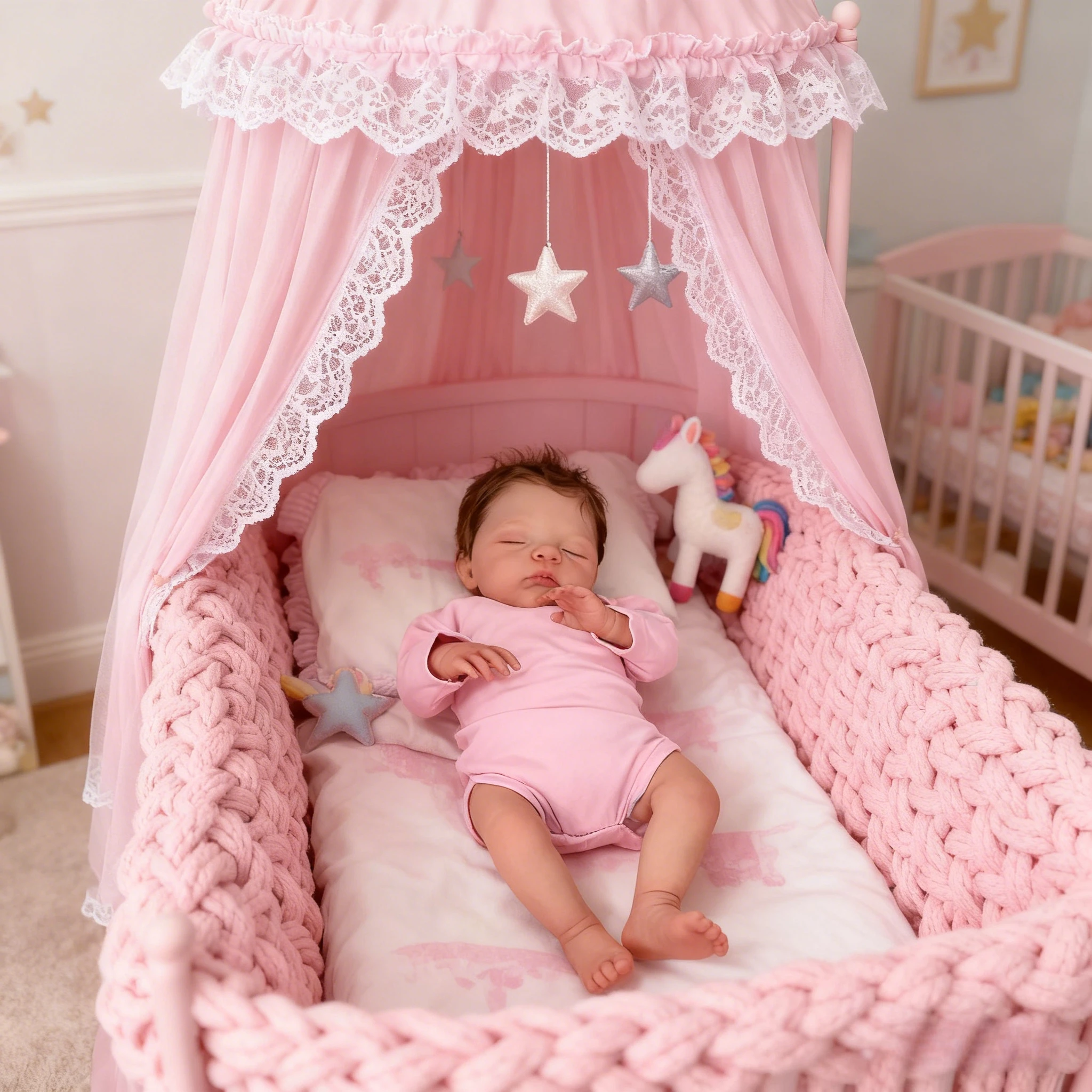 Muñeca reborn de algodón Irys Sleeping, piel realista con venas - imagen 3