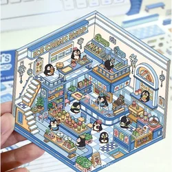 Pegatinas 3D de paisajes en relieve apilables, miniaturas