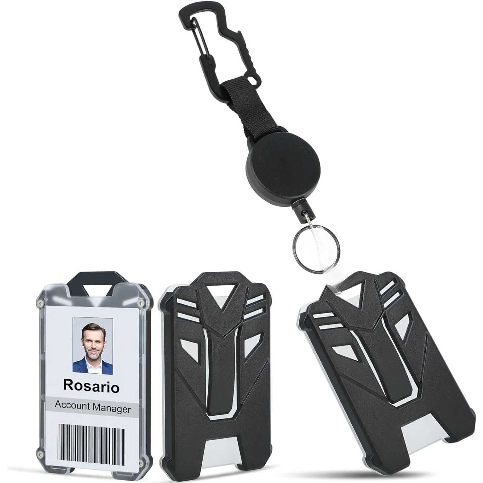 Llavero retráctil con Clip para insignia