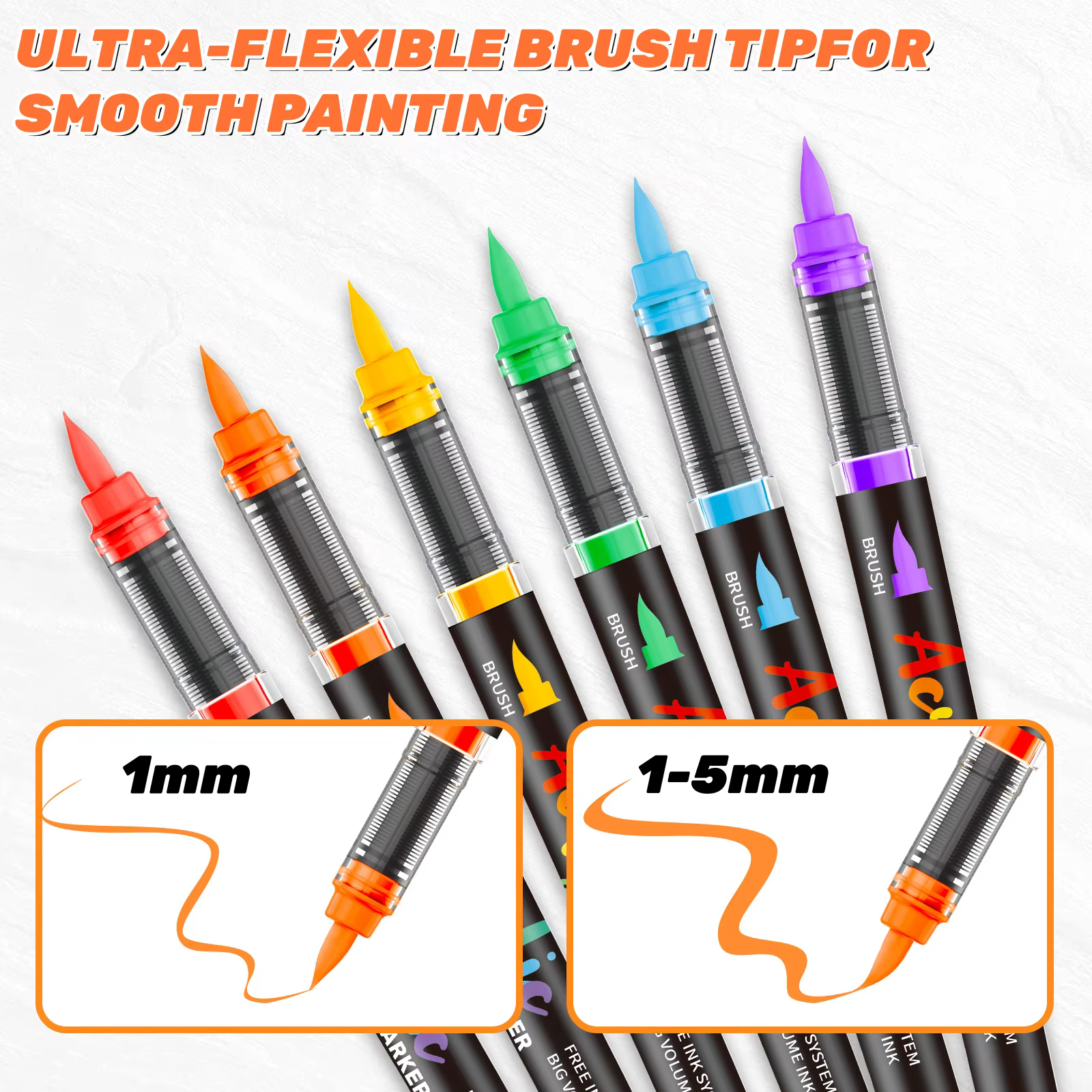 Marcadores de pintura acrílica punta pincel suave triangular para niños - imagen 2