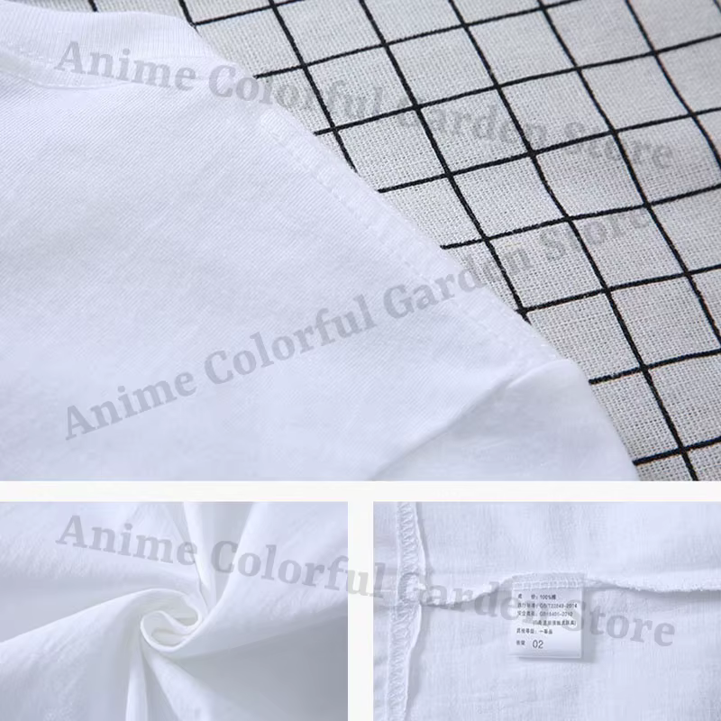 Detalle del estampado y la prenda de manga corta