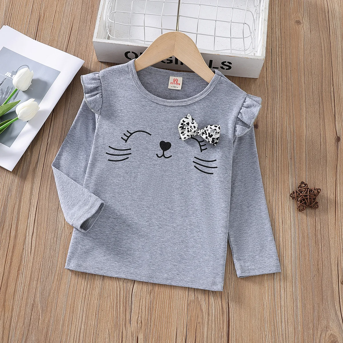 Camiseta de algodón manga larga para niña – dibujos, primavera y otoño - imagen 2