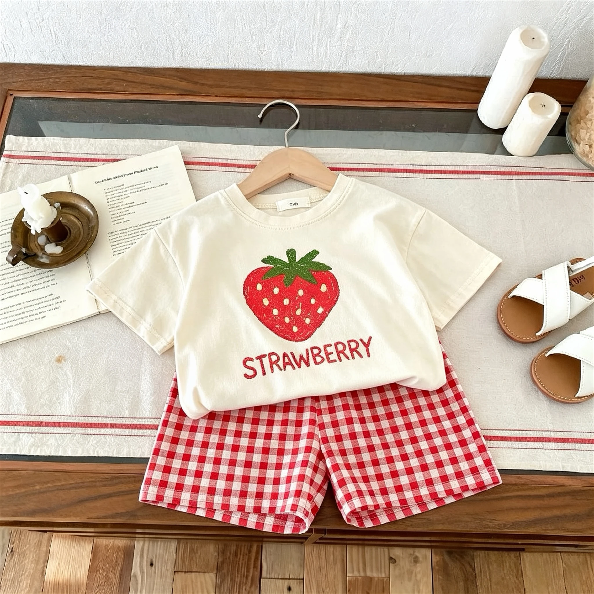 Conjunto de verano camiseta estampado de frutas para niños - imagen 4