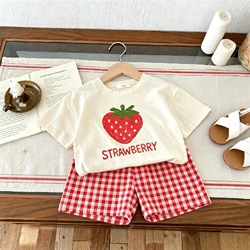 Conjunto de verano camiseta estampado de frutas para niños